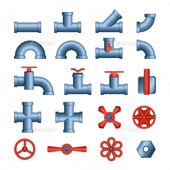 GraphicRiver Set of Pipes and Valves Modern Vector Isolated 21008939 GraphicRiver Set of Pipes and Valves Modern Vector Isolated 21008939