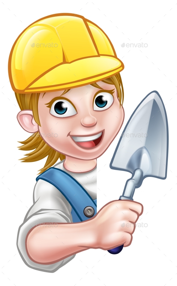 Builder Bricklayer Construction Worker Trowel Tool - People Characters