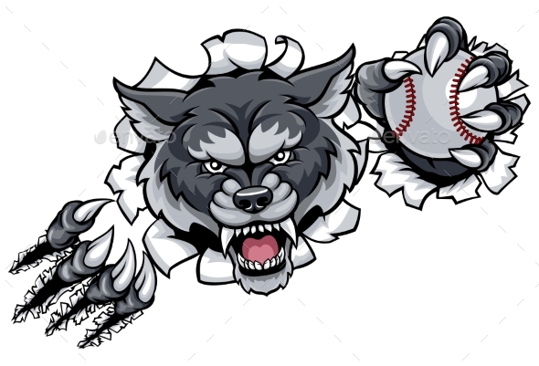 GraphicRiver Wolf Baseball Mascot Breaking Background 21009296 GraphicRiver Wolf Baseball Mascot Breaking Background 21009296