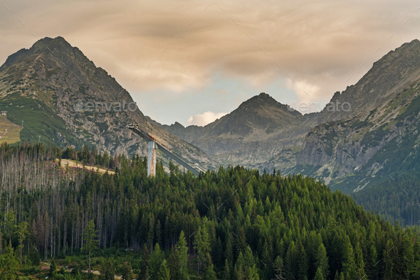 Great view on High Tatra Mountains from Strbske pleso - Stock Photo - Images