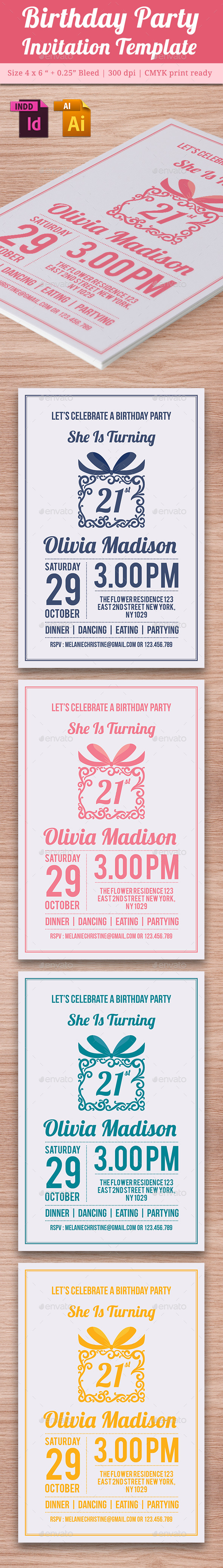 GraphicRiver Birthday Party Invitation Template Vol 13 21009593 GraphicRiver Birthday Party Invitation Template Vol 13 21009593