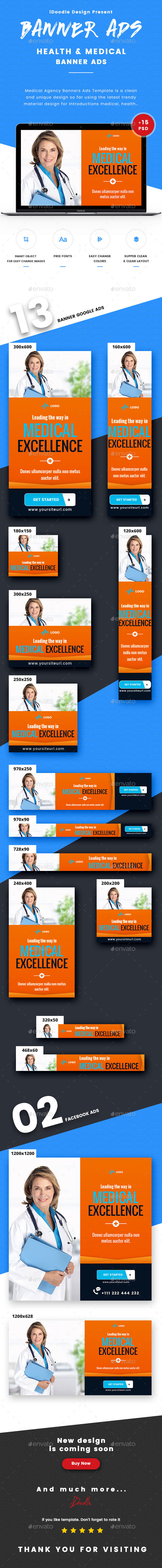 Health & Medical Banners Ads - Banners & Ads Web Elements