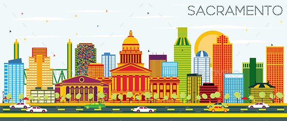 GraphicRiver Sacramento USA Skyline with Color Buildings and Blue Sky 21009800 GraphicRiver Sacramento USA Skyline with Color Buildings and Blue Sky 21009800