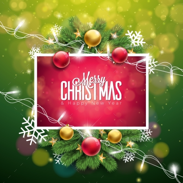 Christmas Illustration on Green Background - Christmas Seasons/Holidays