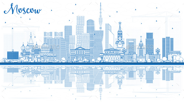 GraphicRiver Outline Moscow Russia Skyline with Blue Buildings and Reflections 21009920 GraphicRiver Outline Moscow Russia Skyline with Blue Buildings and Reflections 21009920