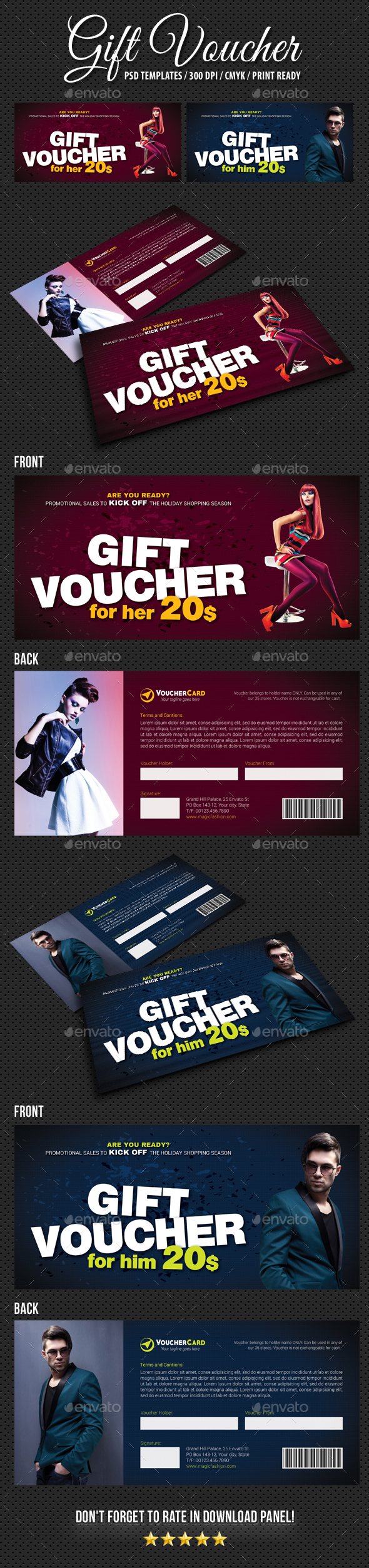 Gift Voucher V11 - Cards & Invites Print Templates