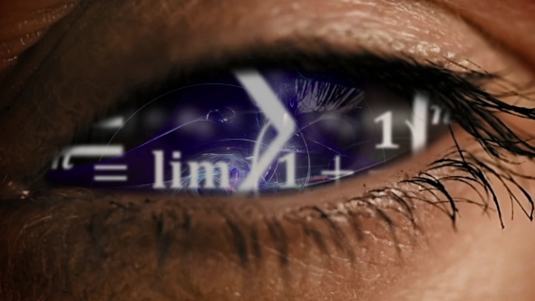 Zoom Into Eye Iris To Math Equations Mess