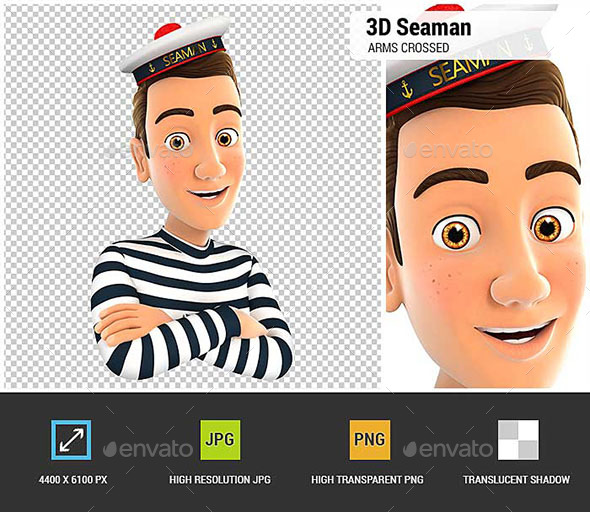 GraphicRiver 3D Seaman with Arms Crossed 21010710 GraphicRiver 3D Seaman with Arms Crossed 21010710
