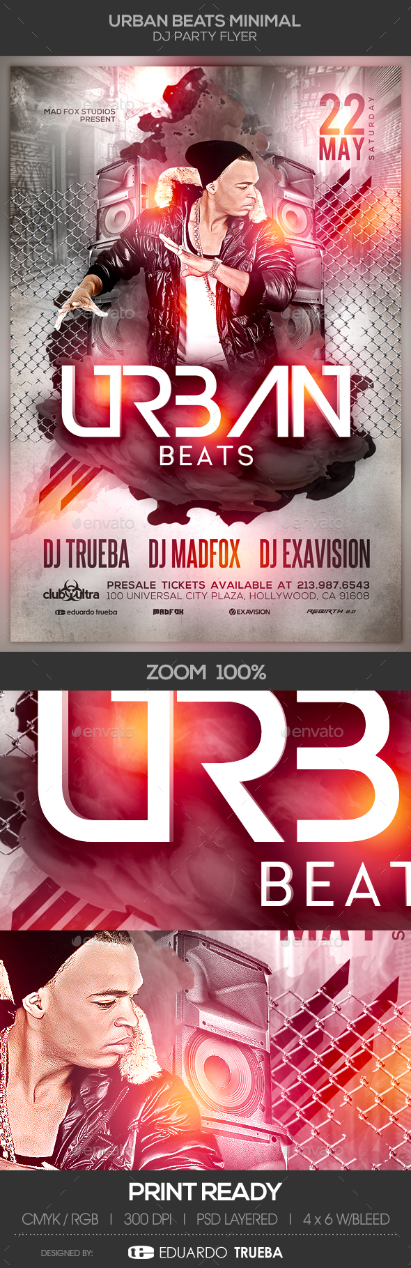 Urban Beats Minimal Dj Party Flyer - Clubs & Parties Events