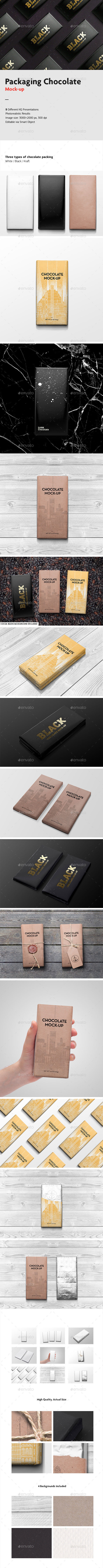 Packaging Chocolate Mock-Up - Packaging Product Mock-Ups