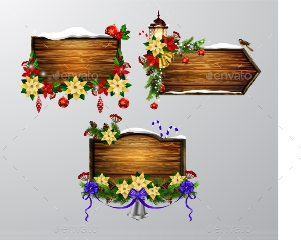 GraphicRiver Vector Wooden Christmas Board 21012628 GraphicRiver Vector Wooden Christmas Board 21012628