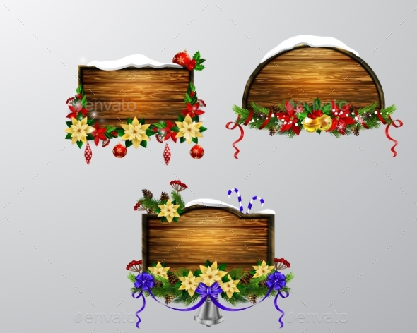 GraphicRiver Vector Wooden Christmas Board 21012631 GraphicRiver Vector Wooden Christmas Board 21012631
