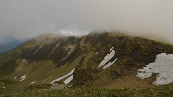 Beauty Fog in Carpathian Mountaine