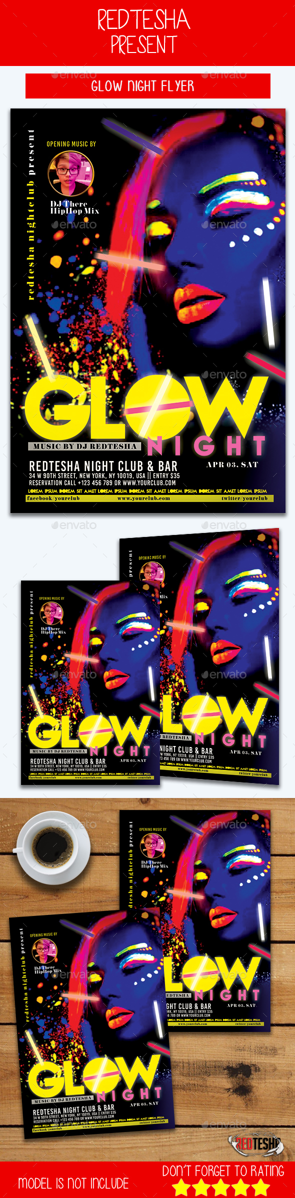 GraphicRiver Glow Night Flyer 21012879 GraphicRiver Glow Night Flyer 21012879