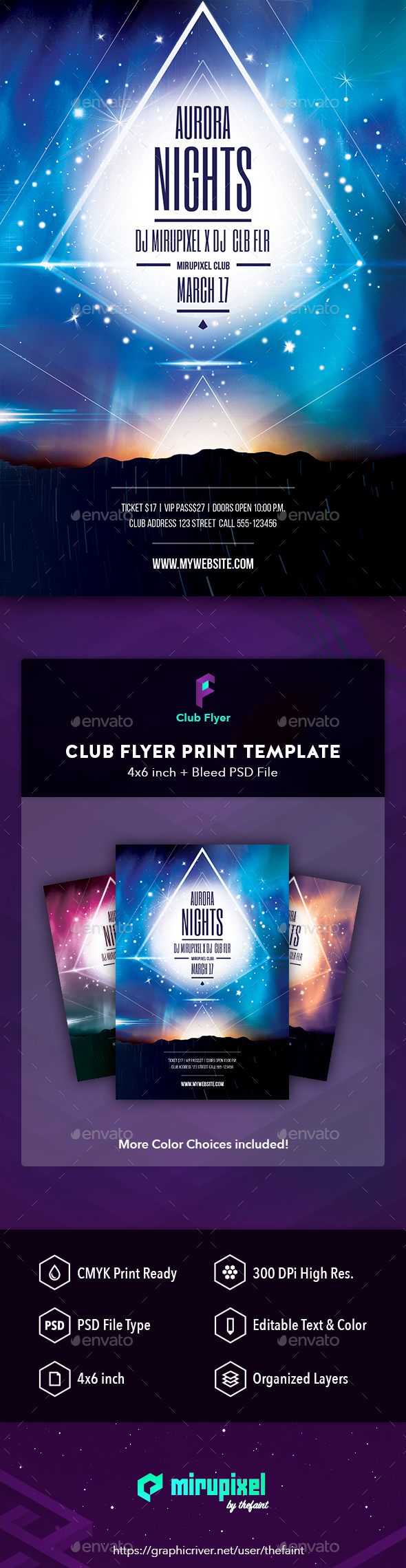 Club Flyer: Aurora Nights - Clubs & Parties Events