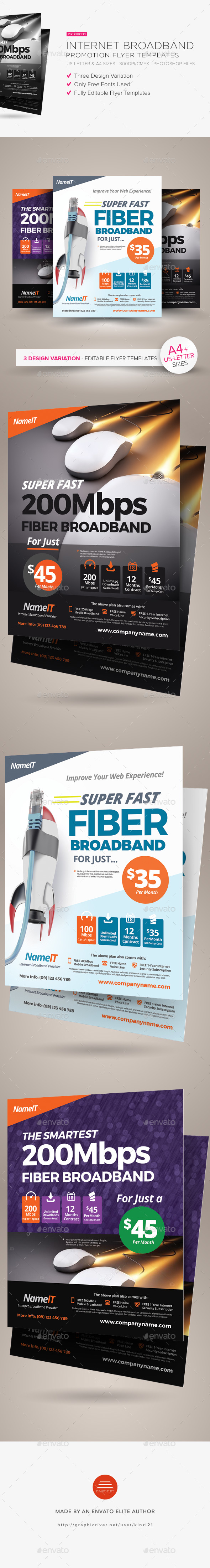 Internet Broadband Promotion Flyer Templates - Commerce Flyers