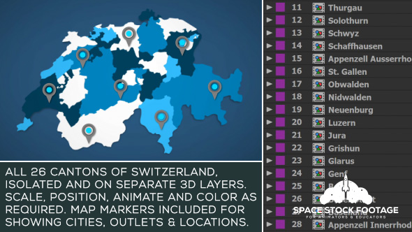 Switzerland Map Kit - VideoHive 21013469