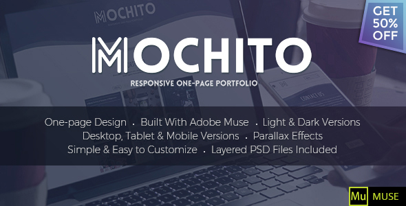 Mochito - One-Page Portfolio Muse Template - Personal Muse Templates
