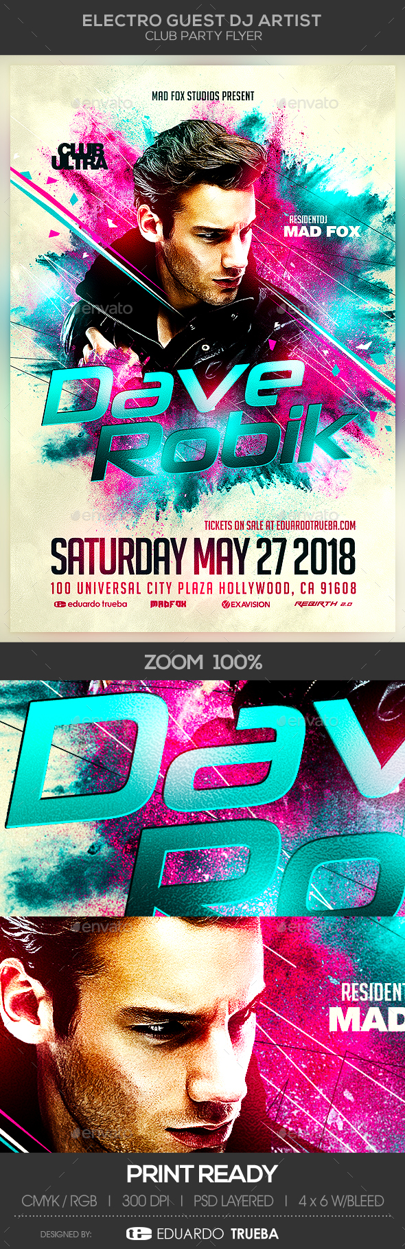 Electro Guest Dj Artist Club Party Flyer - Clubs & Parties Events