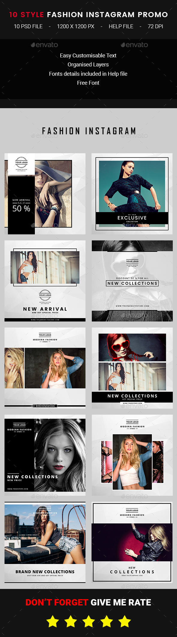 10 Instagram Fashion Post - Banners & Ads Web Elements