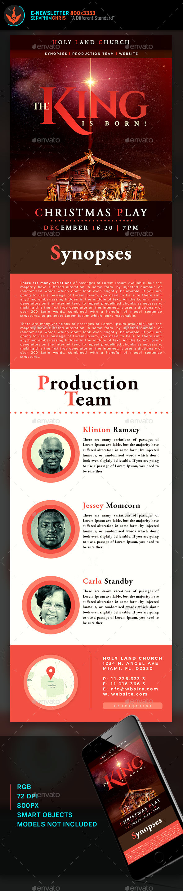 The King Is Born Christmas E-Newsletter Template - E-newsletters Web Elements