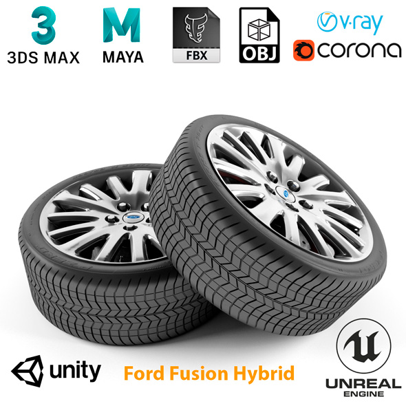 3DOcean Ford Fusion Hybrid Wheel 21014108 3DOcean Ford Fusion Hybrid Wheel 21014108