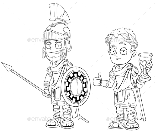 GraphicRiver Cartoon Roman Imperator with Spear Character Set 21015325 GraphicRiver Cartoon Roman Imperator with Spear Character Set 21015325