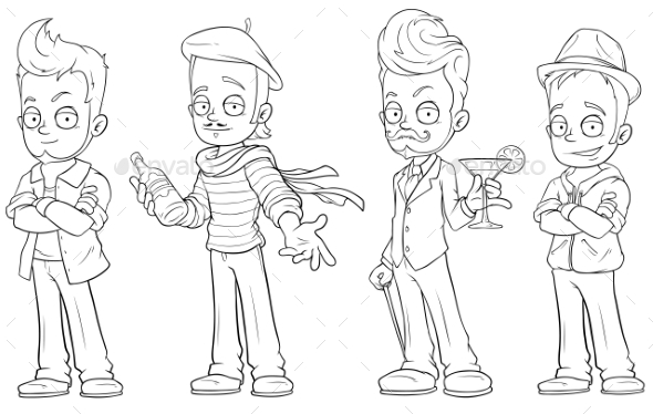 GraphicRiver Cartoon Handsome Guys with Alcohol Character Set 21015346 GraphicRiver Cartoon Handsome Guys with Alcohol Character Set 21015346