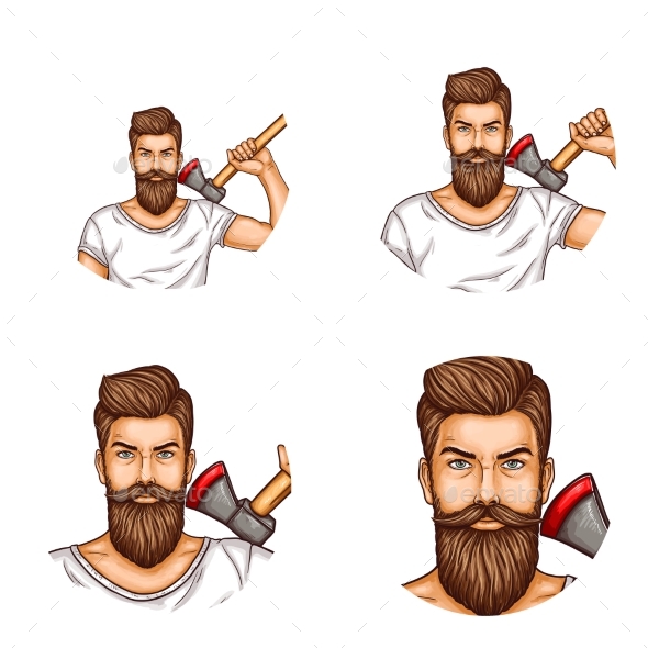 GraphicRiver Vector Avatars of a Man with a Beard Mustache Ax 21015463 GraphicRiver Vector Avatars of a Man with a Beard Mustache Ax 21015463