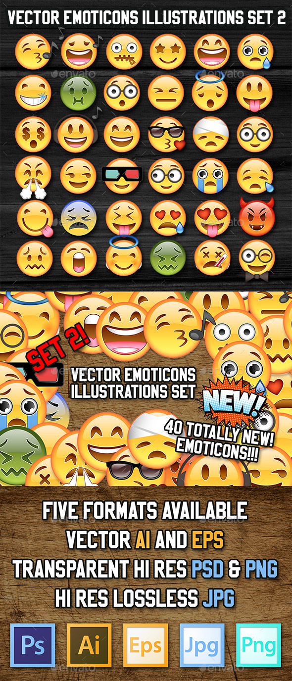 36 Vector Emoji Illustration - Decorative Symbols Decorative