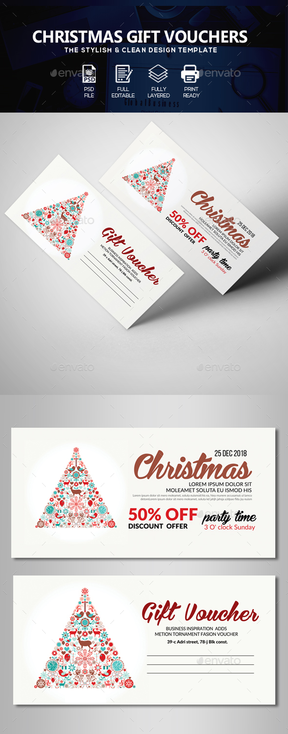 Christmas Gift Voucher - Cards & Invites Print Templates
