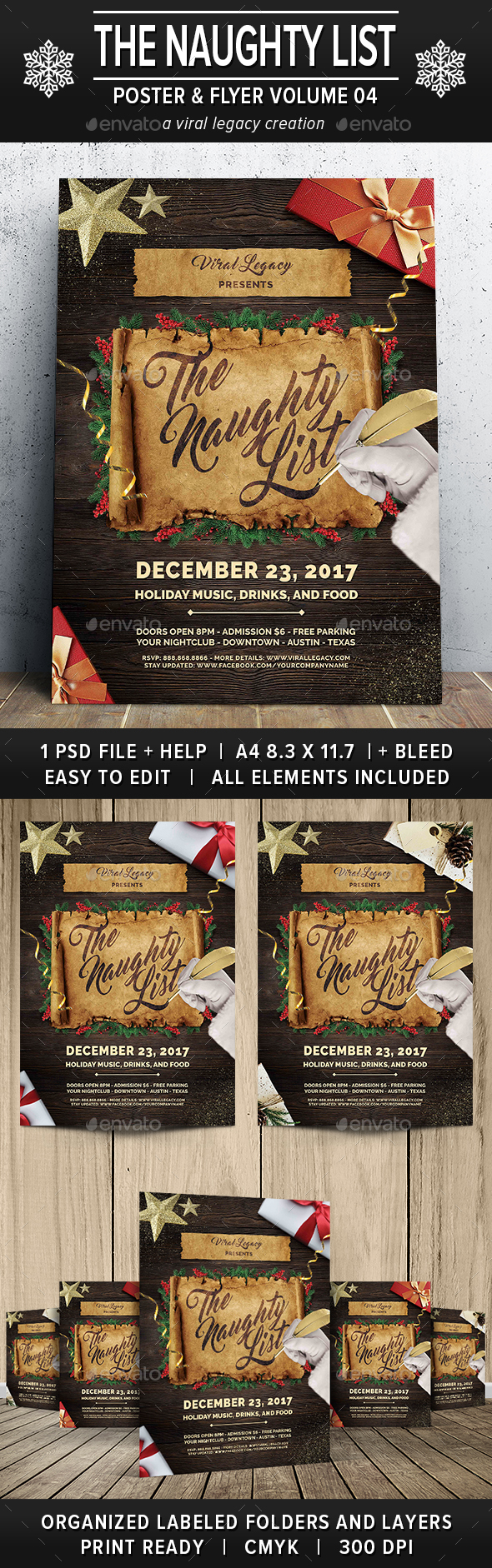 The Naughty List Poster / Flyer V04 - Flyers Print Templates