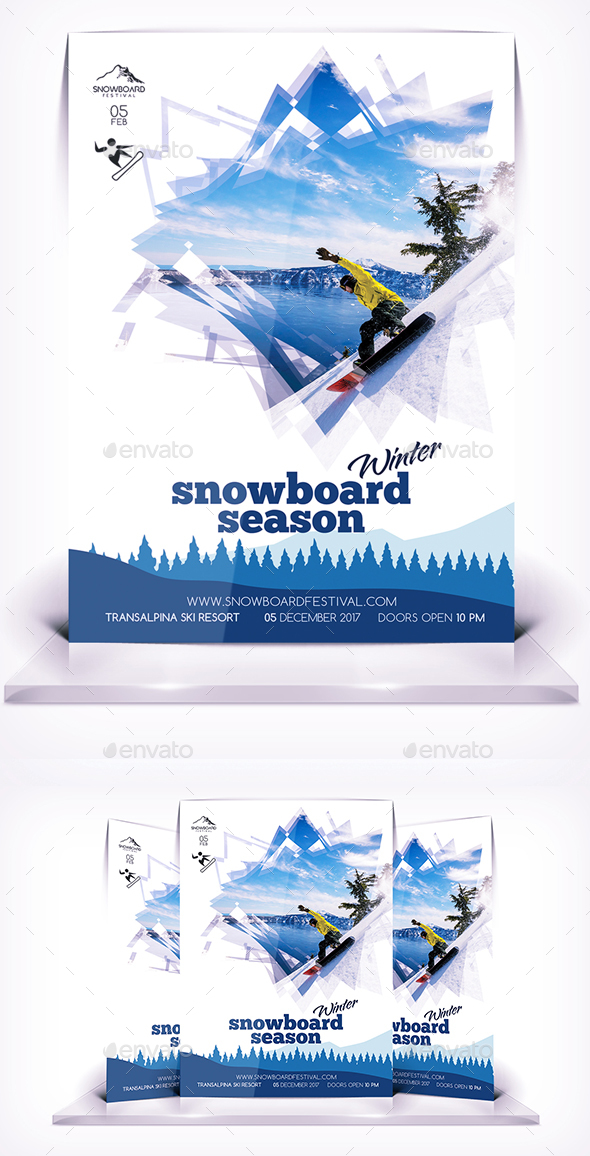 Sbowboard Season Flyer - Flyers Print Templates