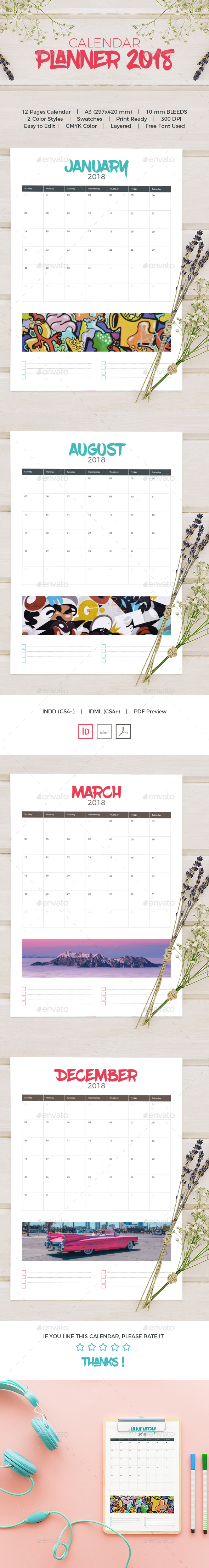 Calendar Planner 2018 - Calendars Stationery
