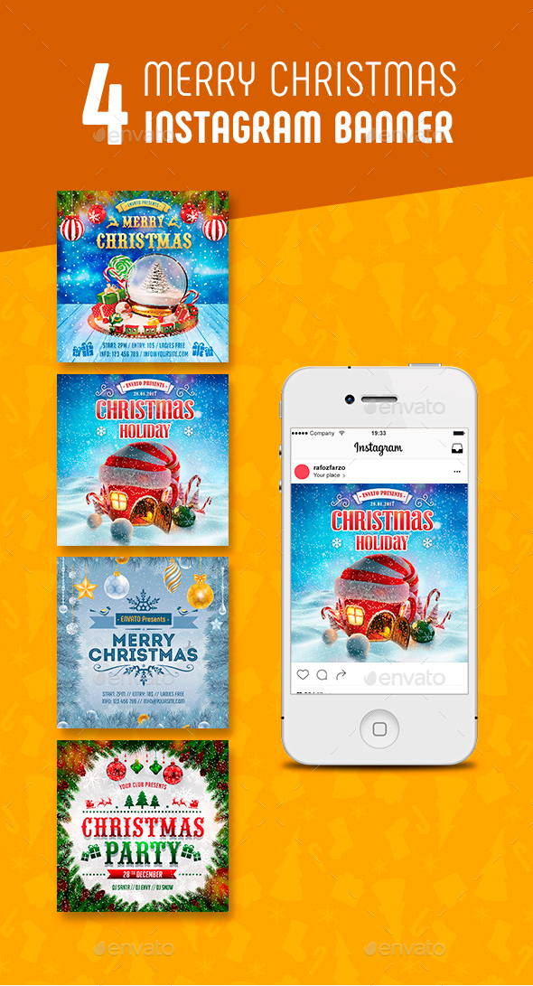 GraphicRiver Christmas Instagram Banners 21018112 GraphicRiver Christmas Instagram Banners 21018112