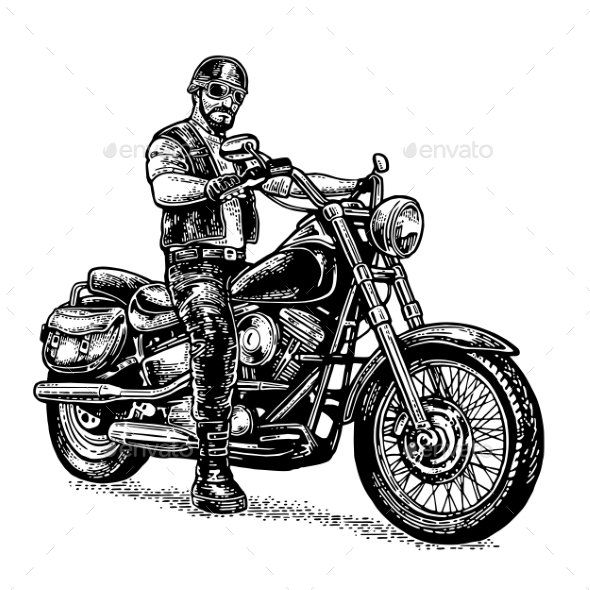 Biker Riding a Motorcycle