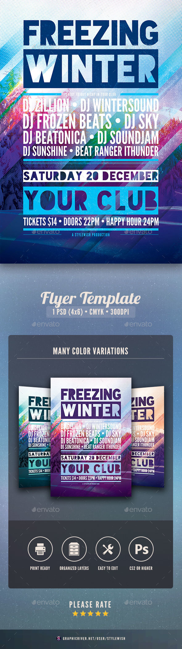 Freezing Winter Flyer - Clubs & Parties Events