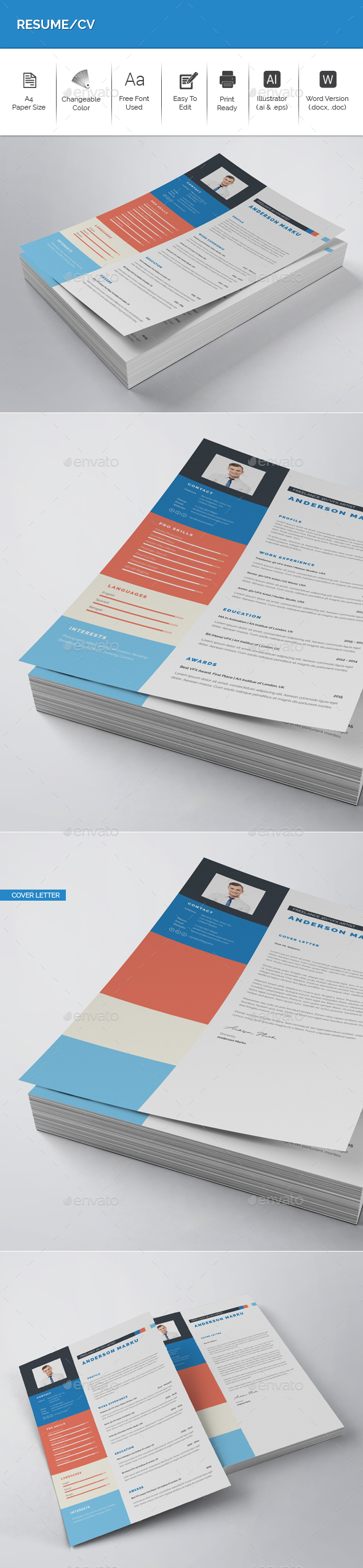 GraphicRiver Resume CV 21018382 GraphicRiver Resume CV 21018382