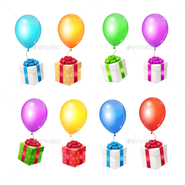 Color Balloons and Present Boxes - Miscellaneous Vectors