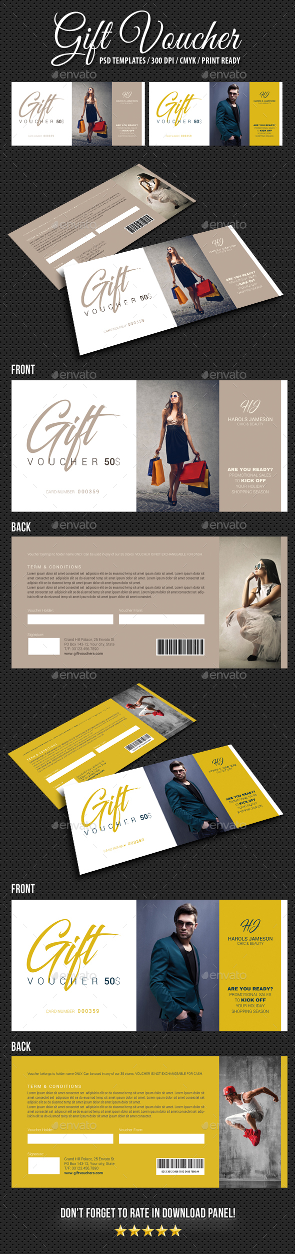 Gift Voucher V12 - Cards & Invites Print Templates