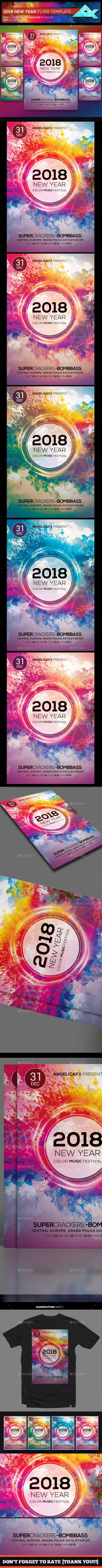 GraphicRiver 2018 New Year Color Music Festival Flyer Template 21019712 GraphicRiver 2018 New Year Color Music Festival Flyer Template 21019712
