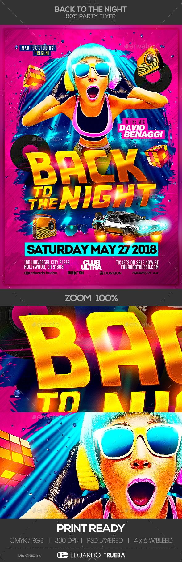 Back to the Night 80's Party Flyer - Clubs & Parties Events