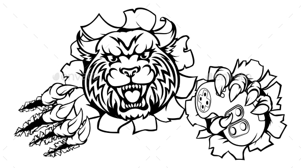 Wildcat or Bobcat Esports Gamer Mascot - Sports/Activity Conceptual
