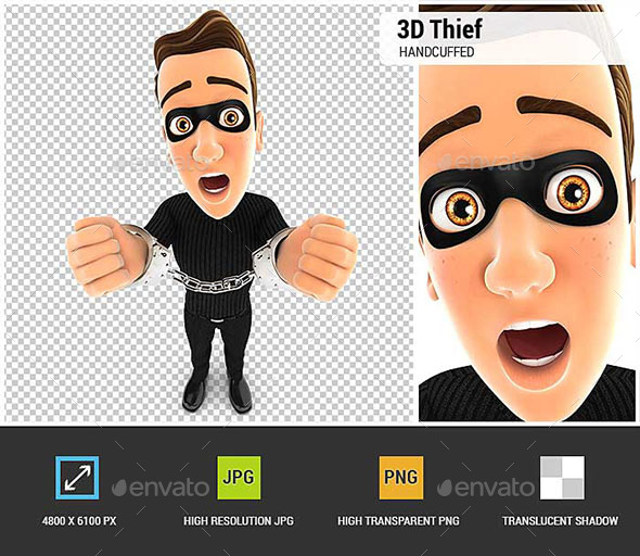 GraphicRiver 3D Thief Under Arrest and Handcuffed 21022376 GraphicRiver 3D Thief Under Arrest and Handcuffed 21022376