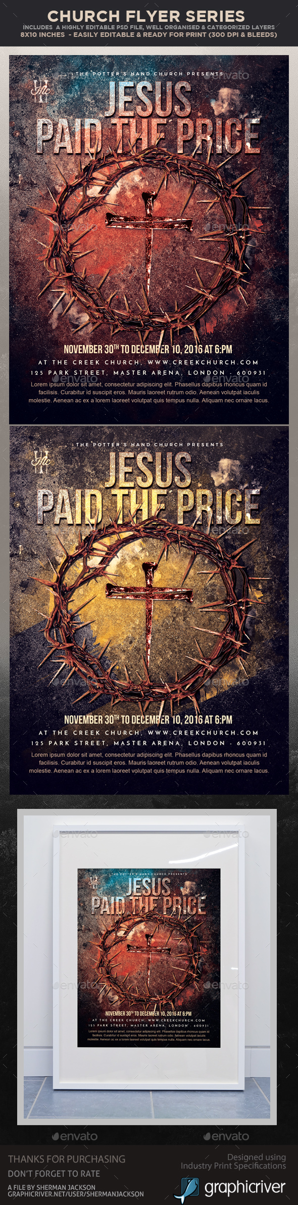 GraphicRiver Church Themed Event Poster Paid the Price 21022529 GraphicRiver Church Themed Event Poster Paid the Price 21022529
