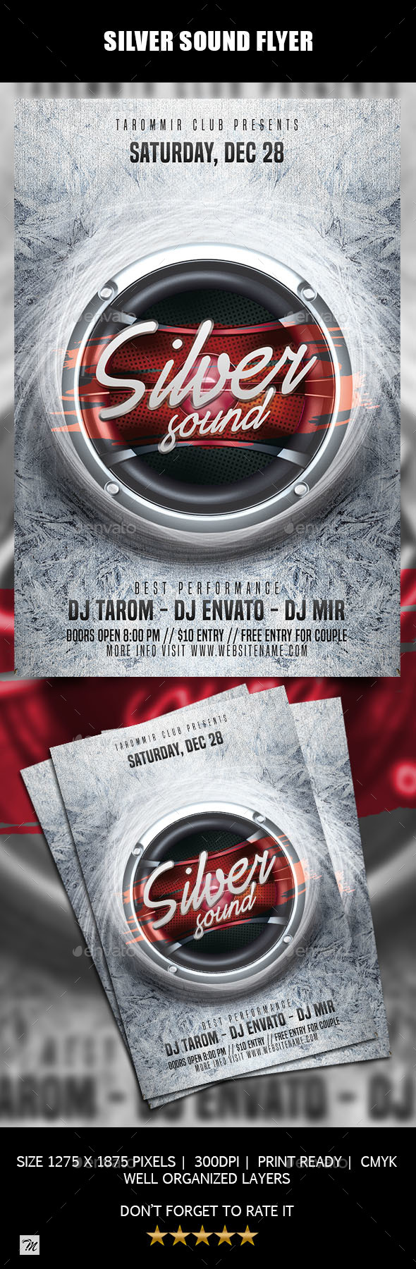 GraphicRiver Silver Sound Flyer 21022692 GraphicRiver Silver Sound Flyer 21022692