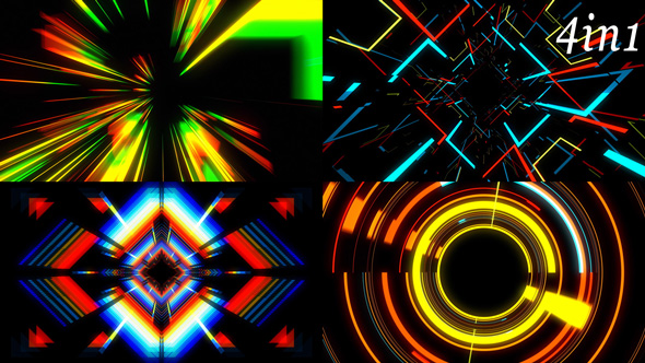 Glitch Rays - VJ Loop Pack (4in1) alt