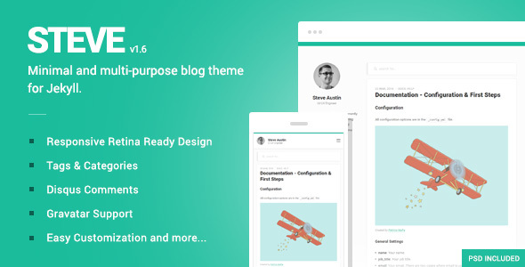 Steve - A minimal blog theme for Jekyll - Jekyll Static Site Generators
