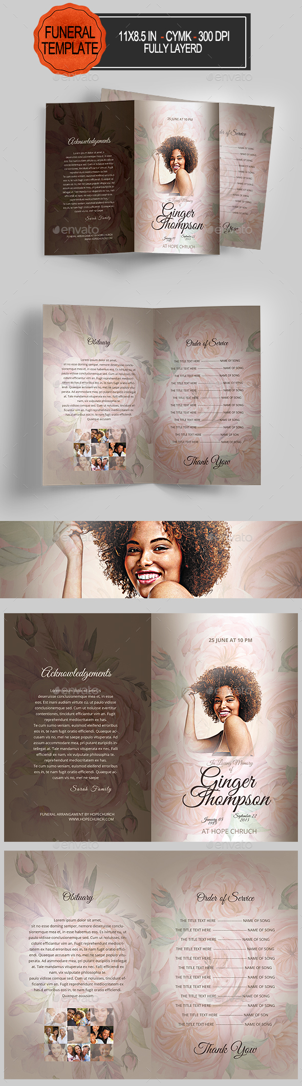 Funeral Program Template - Informational Brochures