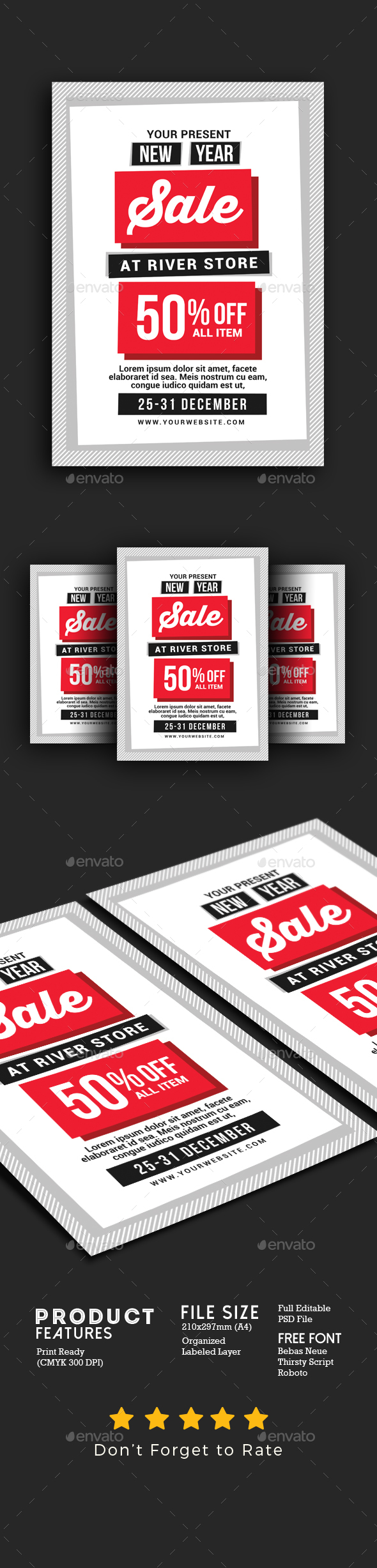 GraphicRiver New Year Sale Flyer 21023461